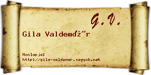 Gila Valdemár névjegykártya